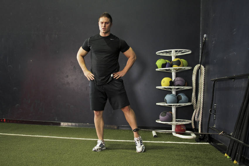 Band Hip Adductions start and end position