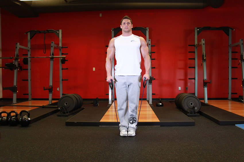 Band Lateral Raise start and end position