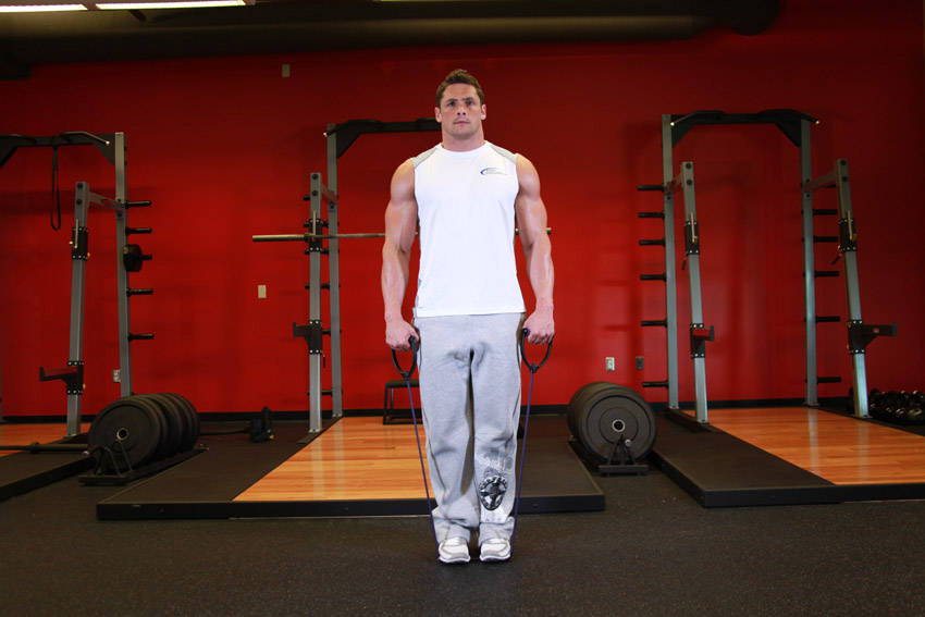 Banded Calf Raise start and end position
