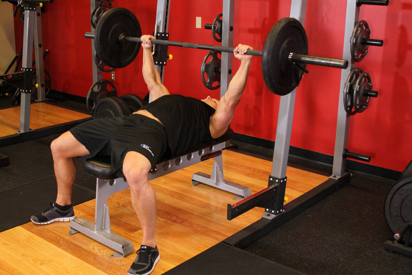 Barbell Bench Press start and end position
