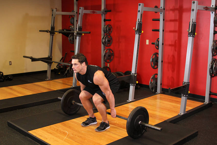 Barbell Hack Squat start and end position
