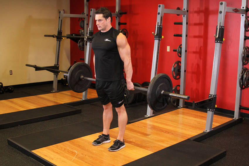 Barbell Hack Squat start and end position