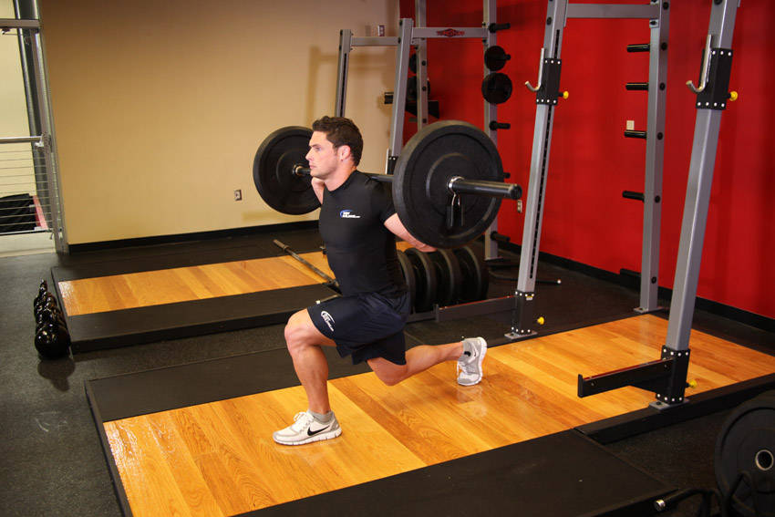 Barbell Lunge start and end position