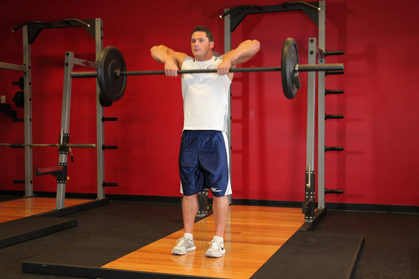 Barbell Upright Row start and end position