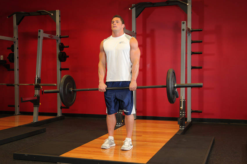 Barbell Upright Row start and end position