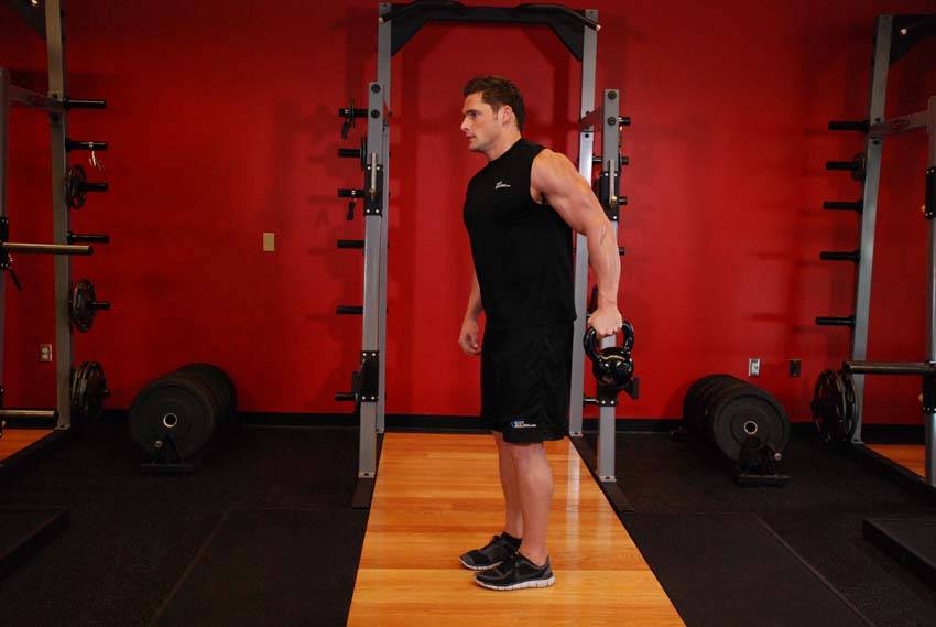 Kettlebell Ters (Bottoms-Up) Clean hareketi başlangıç ve bitiş pozisyonu