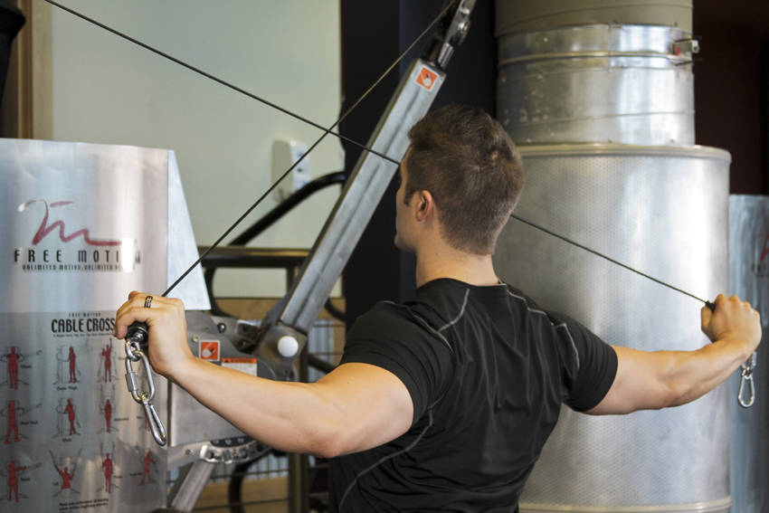 Cable Rear Delt Fly start and end position