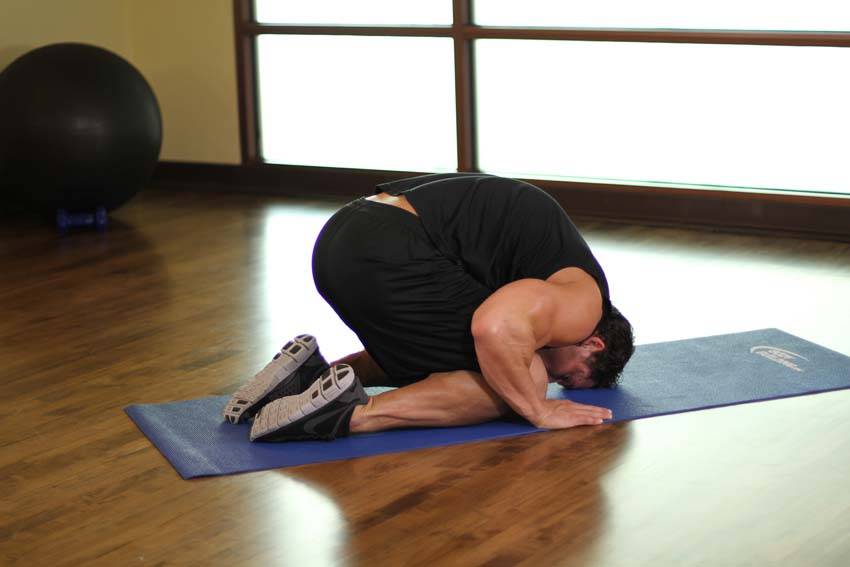 Child's Pose start and end position