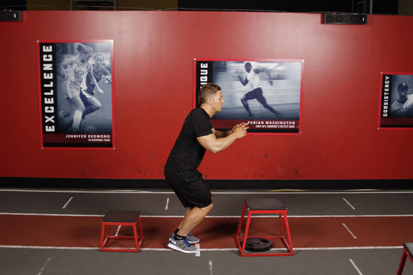 Depth Jump Leap start and end position