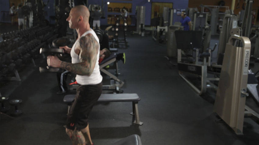 Dumbbell Clean start and end position