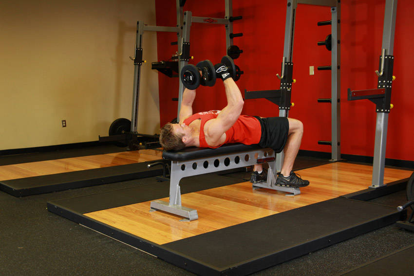 Dumbbell Fly start and end position
