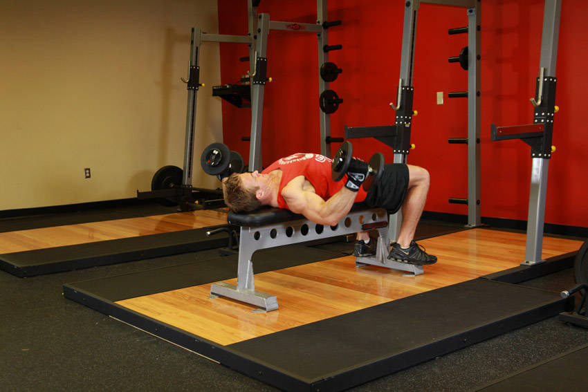 Dumbbell Fly start and end position