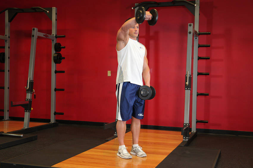 Dumbbell Front Raise start and end position