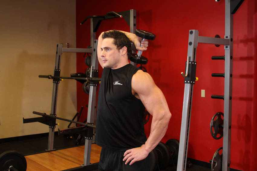 Dumbbell One-Arm Triceps Extension start and end position