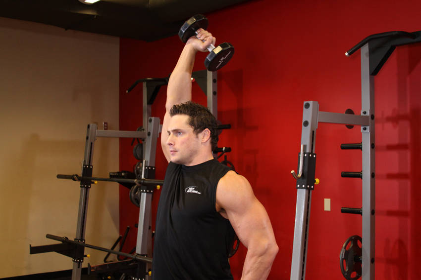 Dumbbell One-Arm Triceps Extension start and end position
