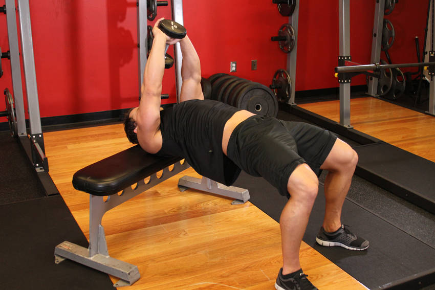 Dumbbell Pullover start and end position
