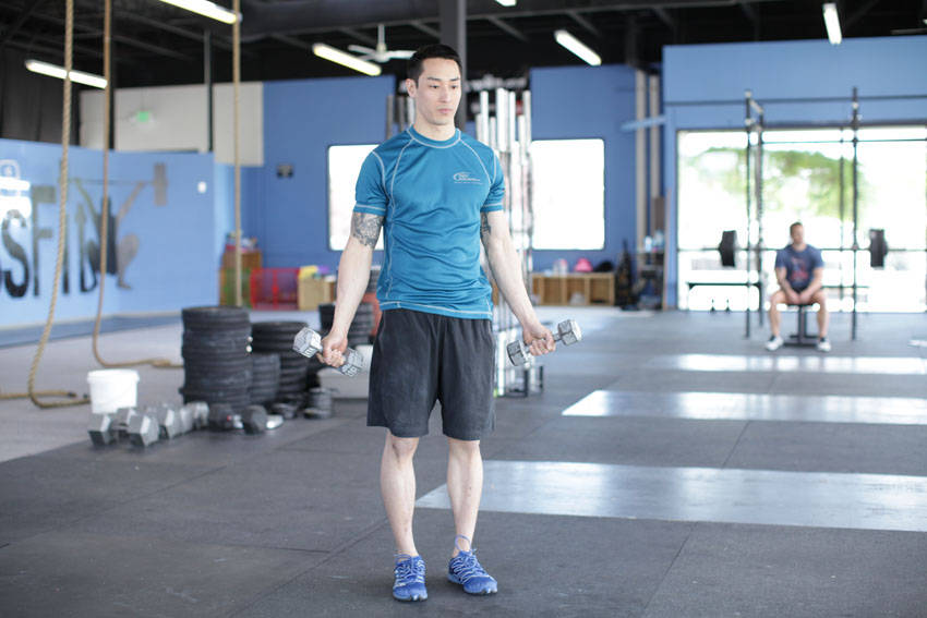 Dumbbell Scaption start and end position