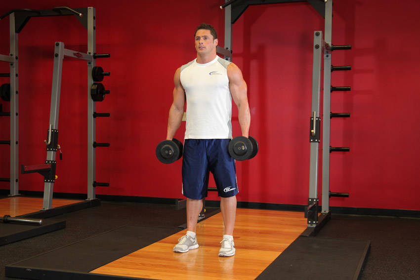 Dumbbell Squat start and end position
