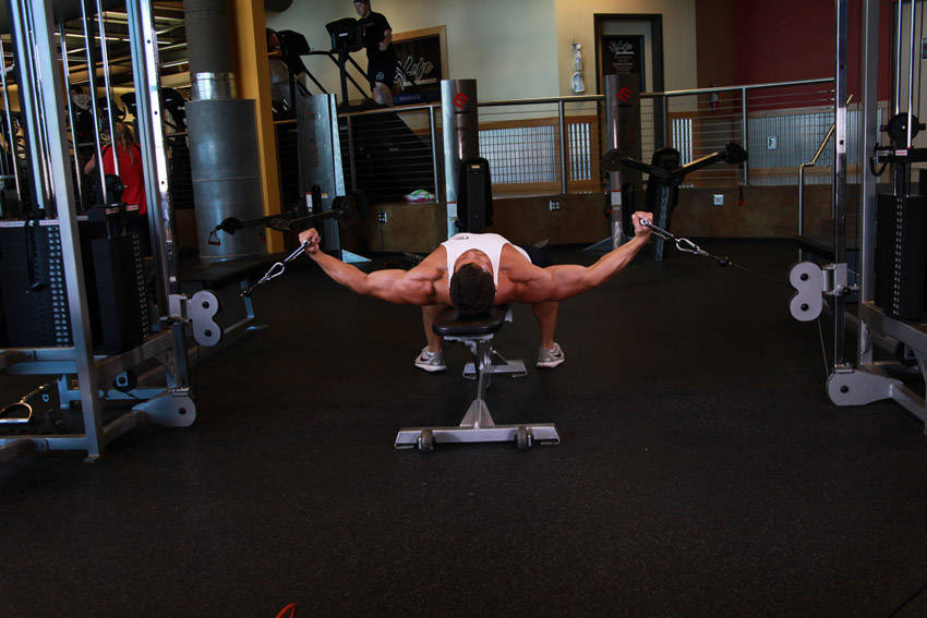 Flat Bench Cable Flyes start and end position