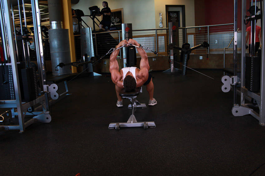 Flat Bench Cable Flyes start and end position