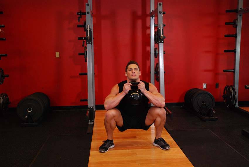 Goblet Squat start and end position
