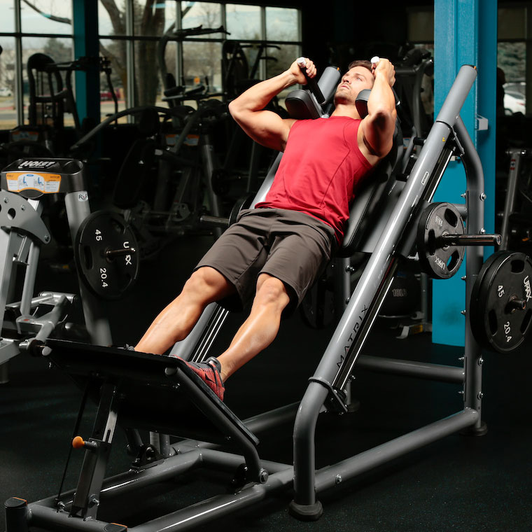 Hack Squat start and end position