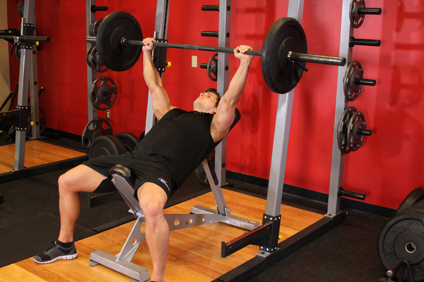 Incline Barbell Bench Press start and end position
