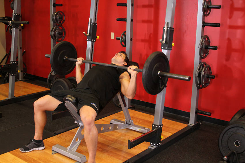 Incline Barbell Bench Press start and end position