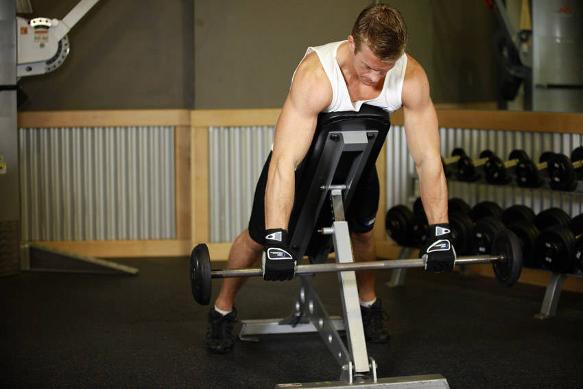 Incline Bench Pull start and end position