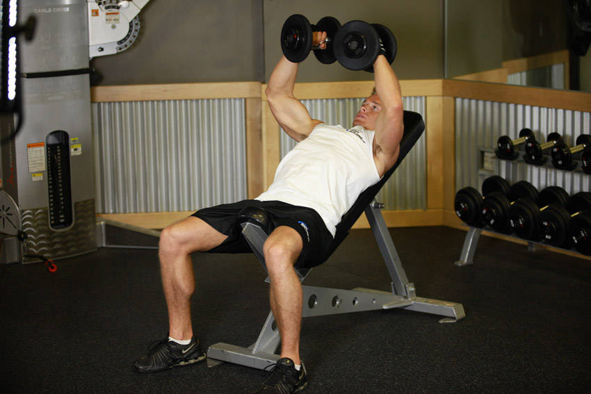 Incline Dumbbell Fly start and end position