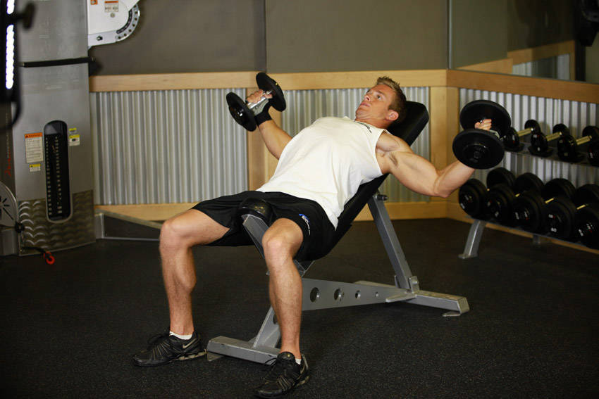 Incline Dumbbell Fly start and end position