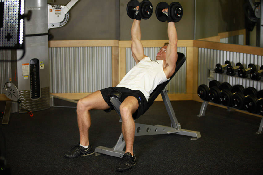 Incline Dumbbell Press start and end position