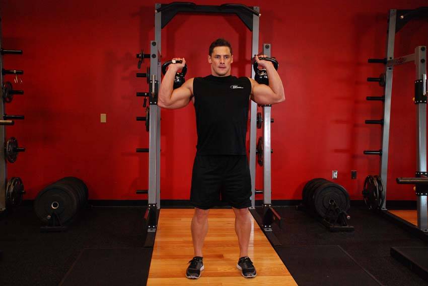 Kettlebell Overhead Press start and end position