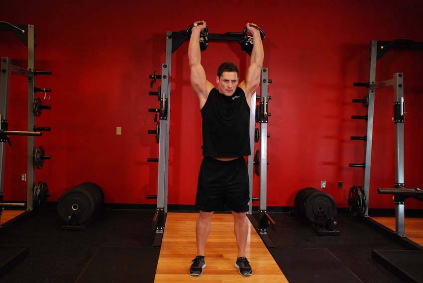 Kettlebell Overhead Press start and end position