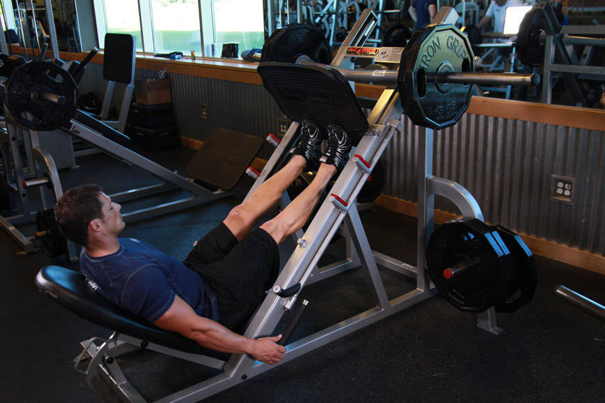 Leg Press Calf Raise start and end position