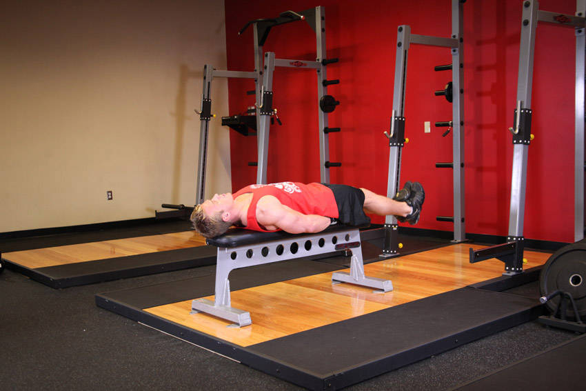 Lying Leg Raise start and end position