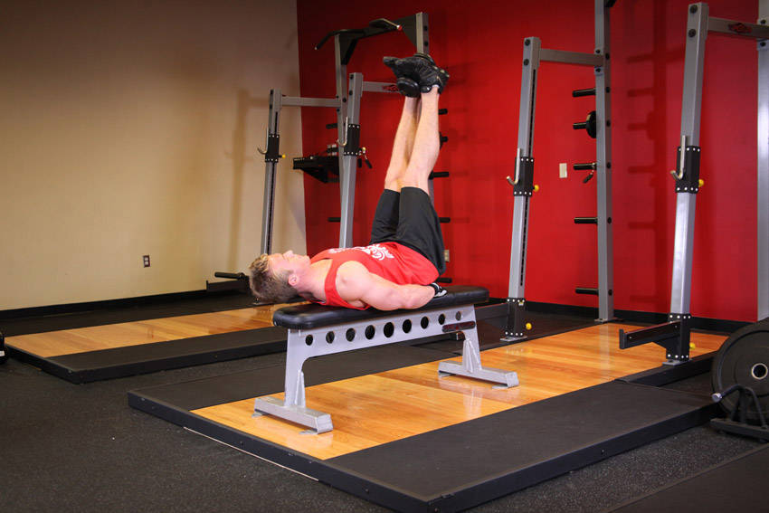 Lying Leg Raise start and end position