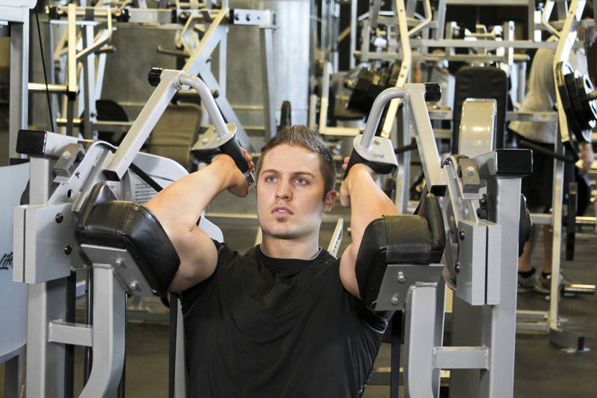 Machine Triceps Extension start and end position