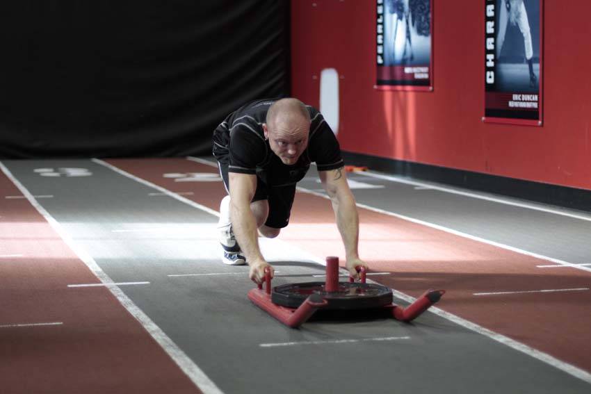 Sled Push start and end position