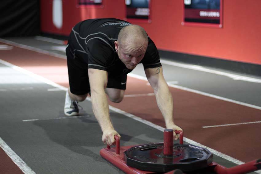 Sled Push start and end position