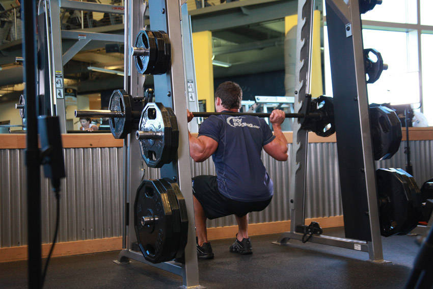 Smith Machine Squat start and end position