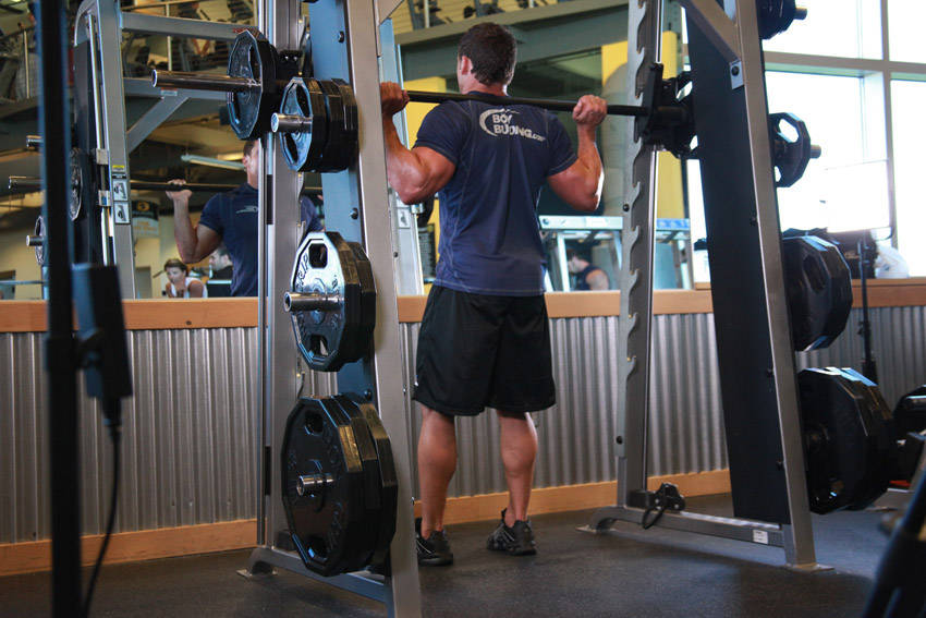 Smith Machine Squat start and end position