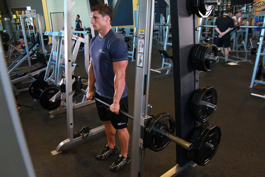 Smith Machine Stiff-Legged Deadlift start and end position