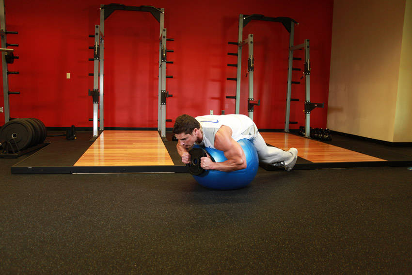 Weighted Ball Hyperextension start and end position
