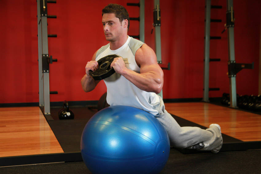 Weighted Ball Hyperextension start and end position