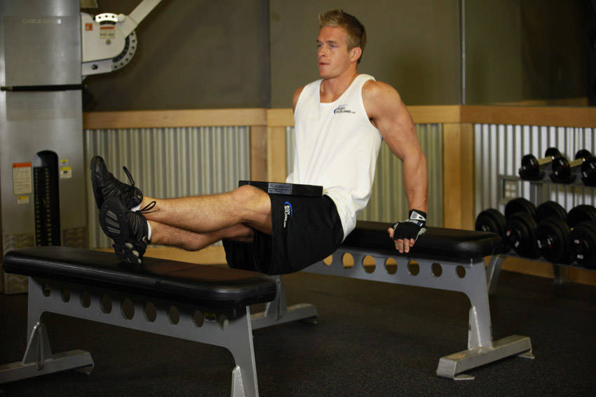 Weighted Bench Dip start and end position