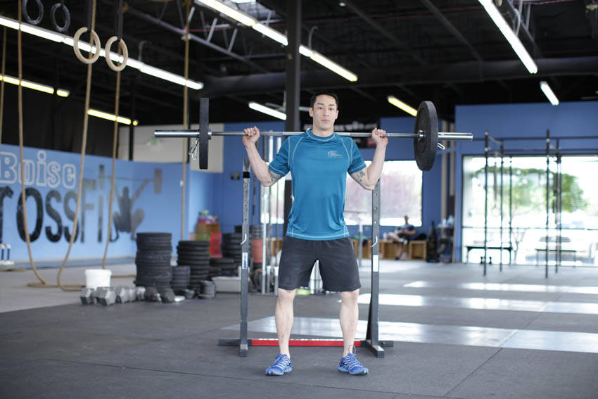 Weighted Jump Squat start and end position