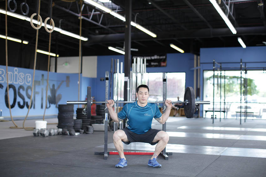 Weighted Jump Squat start and end position